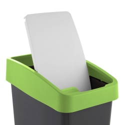פח אשפה ירוק מגנה בנפח 25 ליטר עם מכסה פתוח לפתיחה - 