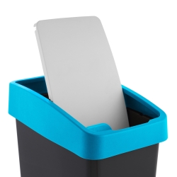 Cubo de basura Magne azul de 25 litros con una tapa para presionar para abrir - 