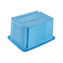 Blaue 15-Liter-Stapelbox "Emil and Emilia" mit Deckel - 