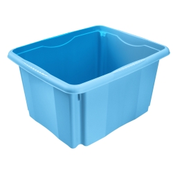 Modrá 24-litrová stohovateľná modulárna škatuľka „Emil a Emilia“ s vekom - 