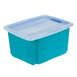 Синяя 24-литровая модульная коробка "Эмиль и Эмилия" с крышкой - 