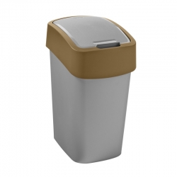 10-литровая коричневая мусорная корзина для мусора Flip Bin - 