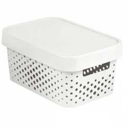 White mesh 4.5-litre Infinity container with a lid