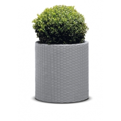 Medium-sized round pot plant - ø 36 cm - Cylinder Planter - silver-grey