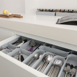 Square drawer organizer / divider - Infinity - 1-litre - light grey