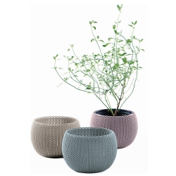 Conjunto de três vasos de ervas "Cozies Trio" - ø 15 cm - seleção de cores pastel - 