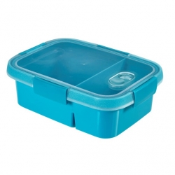 Rechteckiger Lebensmittelbehälter - Smart To Go Dual - 0,6 + 0,3 Liter - blau - 