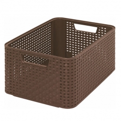 Dark brown 18-litre Rattan Style basket