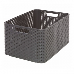 Dark grey 30-litre Rattan Style basket