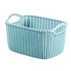 Grey-bllue rectangular 3-litre Knit basket