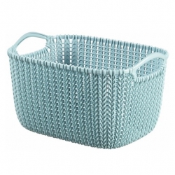 Grey-bllue rectangular 8-litre Knit basket