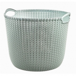 Grey-blue round 30-litre Knit basket
