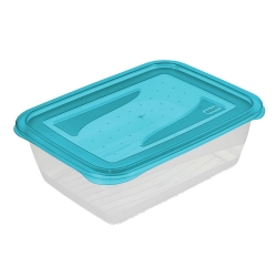 Juego de 3 recipientes rectangulares de almacenamiento de alimentos "Fredo" Fresh "- 1,25 litros - azul fresco - 
