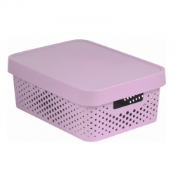 Pink mesh 11-litre Infinity container with a lid