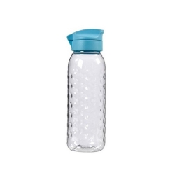 Wasserflasche, Kolben "Dots" - 0,45 Liter - blau - 