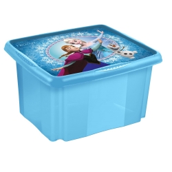 Caja de almacenamiento, contenedor - Anna 'Frozen' - 24 litros - azul - 