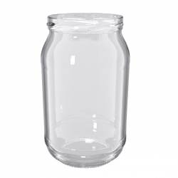 Twist-off-glass av glass, type fi 82 - 900 ml med hvitt lokk - 8 stk. - 