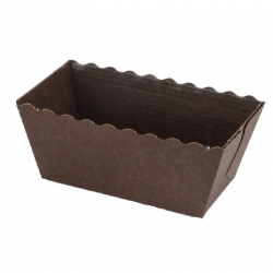 "Easy Bake" rectangular paper baking mould - 16 x 8 x 6 cm - brown - 5 pcs