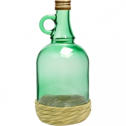 Gallonenflasche in einem Strohkorbboden mit abziehbarem Verschluss - 1 Liter - 