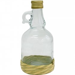 „Gallone“ butelis šiaudų krepšelio pagrinde su užsukamu dangteliu - 500 ml - 
