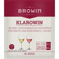 Klarowin - пречистител за вино, финиращ агент за бели и розови вина - 10 g - 