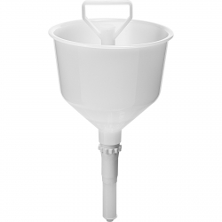 Funnel with a strainer and a hook