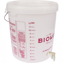 Fermenteringskrukke med låg, vandhaner og måleskala - 15 liter - 