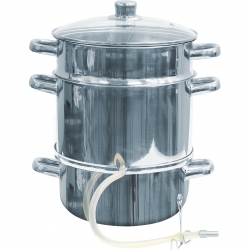 Stainless steel juice steamer - enables preparation of vegetable and fruit juices - for all cooker types including induction  - 8 litres