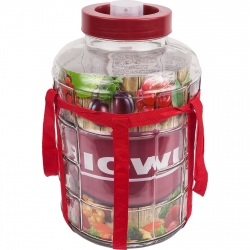 A carboy with a strap and plastic lid - for wine, liqueurs and preserves - 8 litres