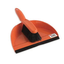 Brush with semi-circular dustpan