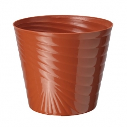 "Capri" round pot casing - 12 cm - terracotta-coloured
