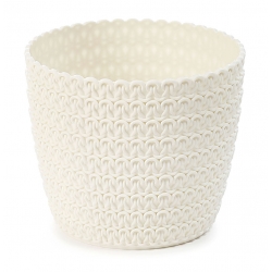 "Magnolia Jersey" round pot casing - 19 cm - creamy-white
