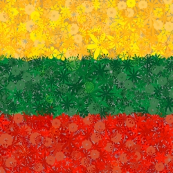 ธงชาติลิธัวเนีย - ชุดของเมล็ดพันธุ์พืชสามดอก - 