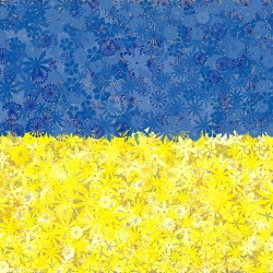 Bendera Ukraine - satu set benih dua jenis tumbuhan berbunga - 