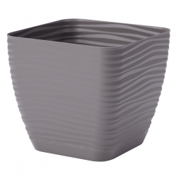"Sahara petit" square pot casing - 15 cm - stone grey