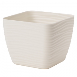 "Sahara petit" square pot casing - 19 cm - creamy-white