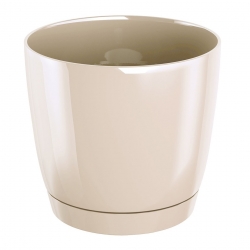 Round flower pot with saucer - Coubi - 18 cm - Cream