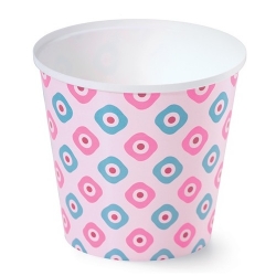 Round imprinted pot - 13 cm - pink motif M3