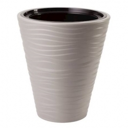 "Sahara" frost resistant round pot - 30 cm - light grey