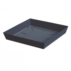 "Lofly" square planter lightweight saucer - 16.5 cm - anthracite-grey