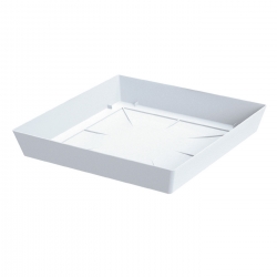 "Lofly" square planter lightweight saucer - 16.5 cm - white