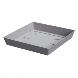 "Lofly" square planter lightweight saucer - 16.5 cm - stone-grey