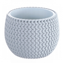 "Splofy Bowl" round plant pot with an insert - 18 cm - icy grey