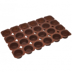 Cupcake and muffin baking frame - for 24 moulds - brown - 20 pcs