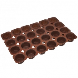 Cupcake and muffin baking frame - for 24 moulds - brown - 5 pcs