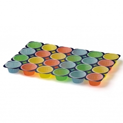 Рамка за печене на кексчета и кифли - за 24 форми - цветен микс - 5 бр - 