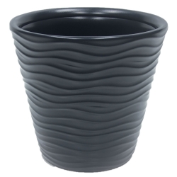 Round flower pot - Wave - 30 cm - Anthracite