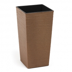 Vaso ecologico realizzato parzialmente in legno - Finezja Eco - 25 cm - cesellato - legno naturale - 