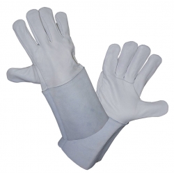 Кожаные перчатки с дополнительной защитной манжетой - 