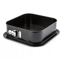 Square non-stick springform pan - black - 24 x 24 cm - perfect for cakes, tortes and other pastry